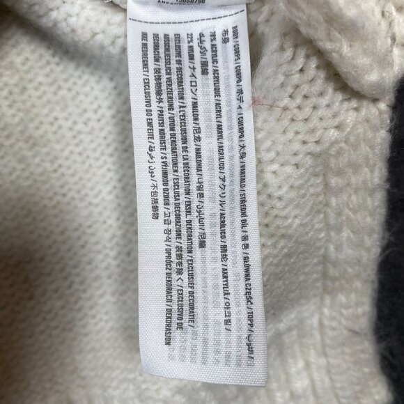 Abercrombie & Fitch Fair Isle Knit Sweater White/Red/Navy Wool Blend Womens XS - Picture 6 of 9